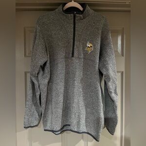 Antigua Men's Gray Quarter-Zip Minnesota Vikings Sweater